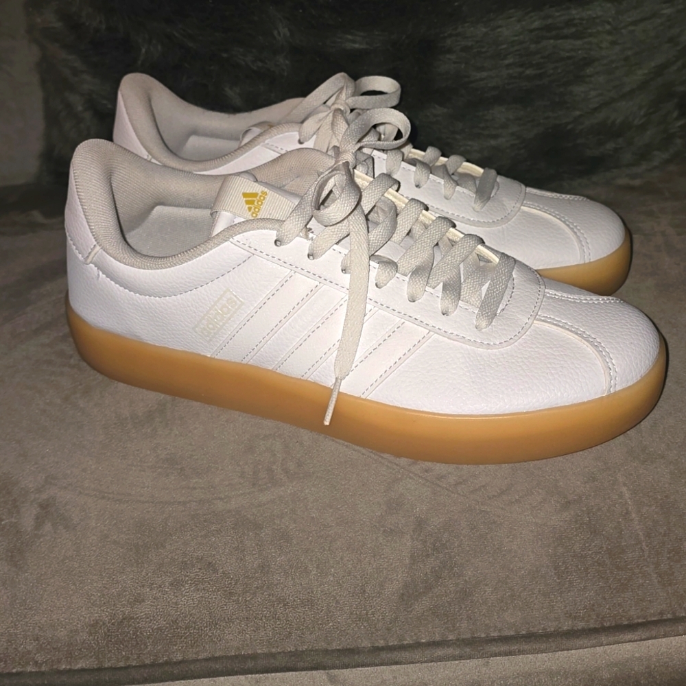 adidas Women’s White Sneakers with Gum Sole